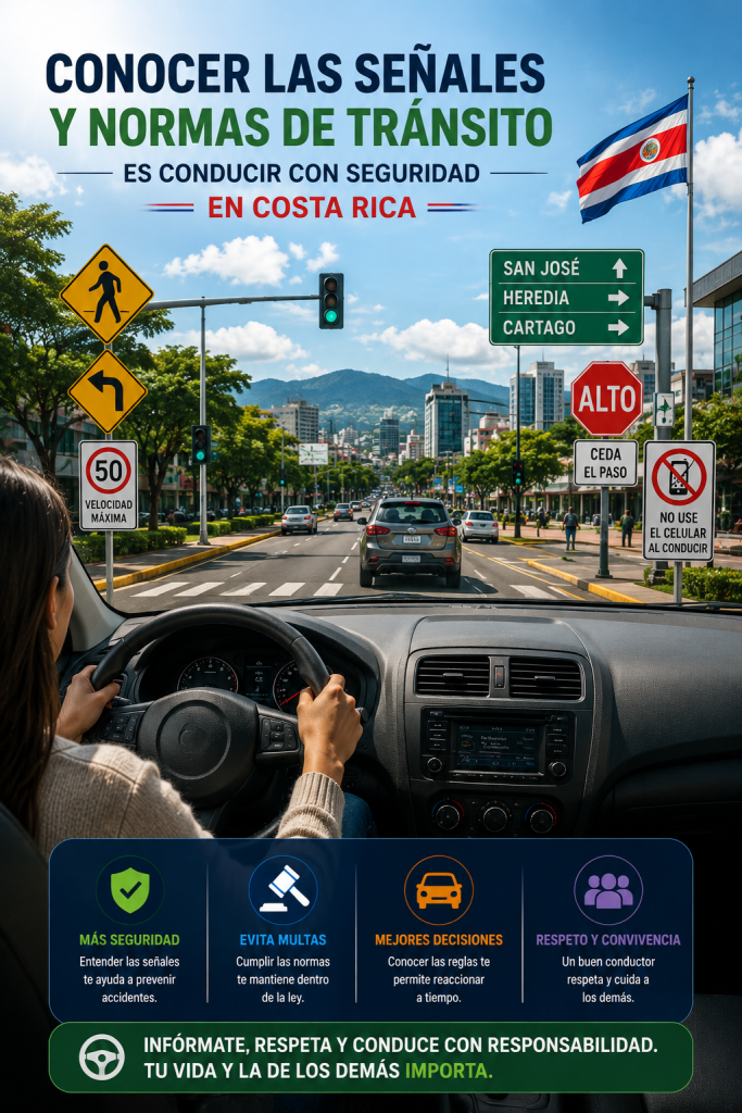 Conocer las leyes y normas de tránsito de Costa Rica